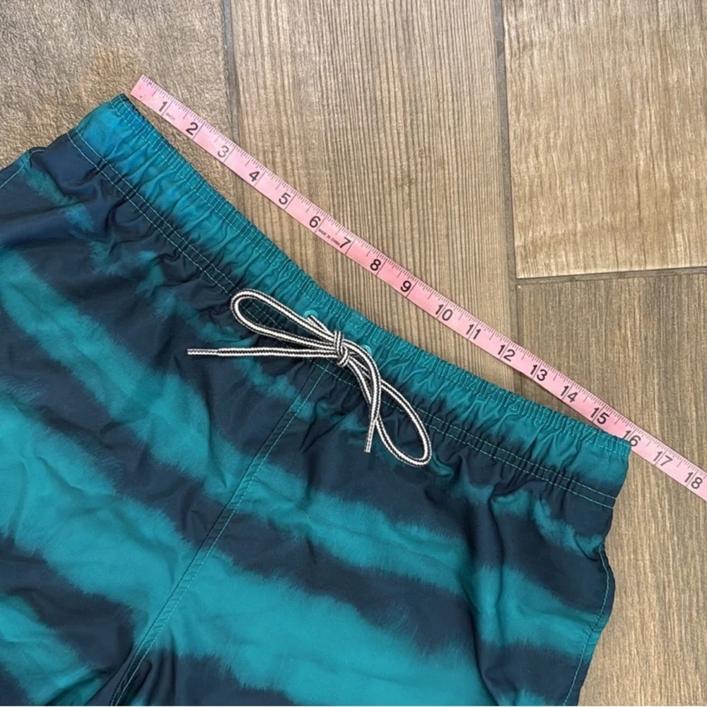 Speedo Men’s XL Swim Trunks Blue Teal Striped Board Shorts Quick Dry